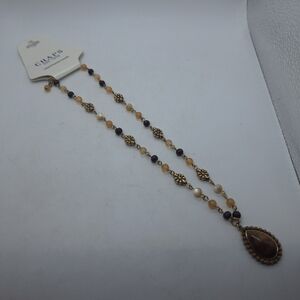 Chap's Est. 1978 Goldtone and Brown Beaded Necklace